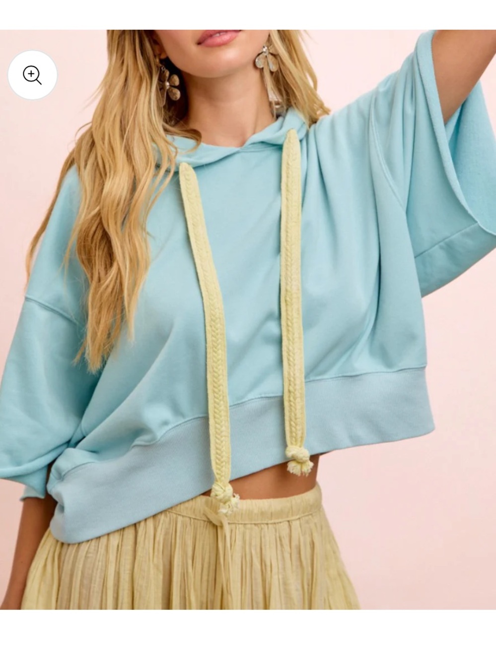 Bibi Blue Cropped Hoodie